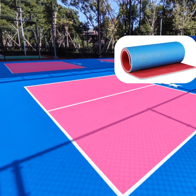 Thi công sân cầu lông - pickleball với thảm Vinyl TOPFLOR dày 4.5mm